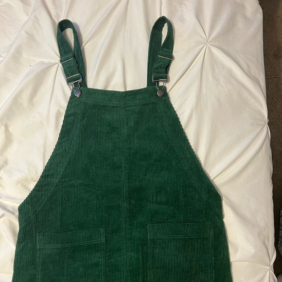 Forever 21 Women’s Green Corduroy Overall Dress - Picture 3 of 5